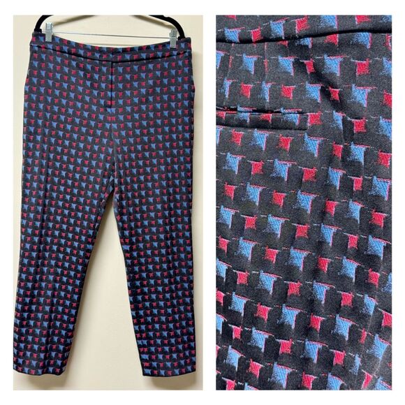 GIORGIO ARMANI Geometric Jacquard Tapered-Leg Pants, Sz 14 - Picture 2 of 10